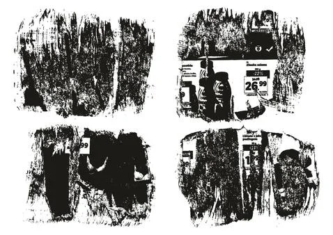 Ripped &amp; Torn Paper Background Grunge Punk Style High Detail Abstract Vector Set Illustrazione stock