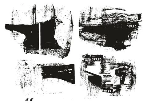 Ripped &amp; Torn Paper Background Grunge Punk Style High Detail Abstract Vector Set イラスト素材