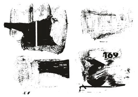 Ripped &amp; Torn Paper Background Grunge Punk Style High Detail Abstract Vector Set Illustrazione stock
