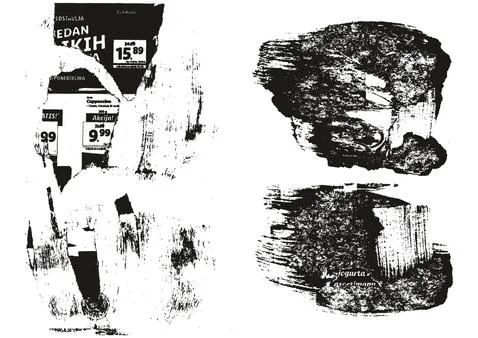 Ripped &amp; Torn Paper Background Grunge Punk Style High Detail Abstract Vector Set Illustrazione stock