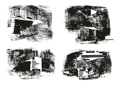 Ripped &amp; Torn Paper Background Grunge Punk Style High Detail Abstract Vector Set Illustrazione stock