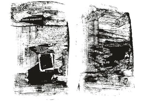 Ripped &amp; Torn Paper Background Grunge Punk Style High Detail Abstract Vector Set Stock Illustration