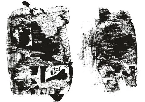 Ripped &amp; Torn Paper Background Grunge Punk Style High Detail Abstract Vector Set Stock Illustration