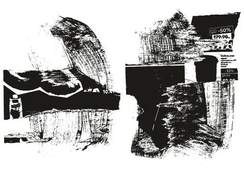 Ripped &amp; Torn Paper Background Grunge Punk Style High Detail Abstract Vector Set Stock Illustration