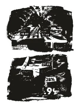 Ripped &amp; Torn Paper Background Grunge Punk Style High Detail Abstract Vector Illustrazione stock