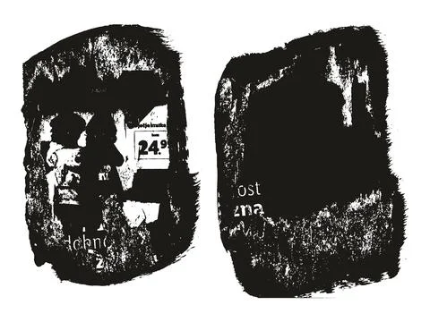 Ripped &amp; Torn Paper Background Grunge Punk Style High Detail Abstract Vector Stock Illustration