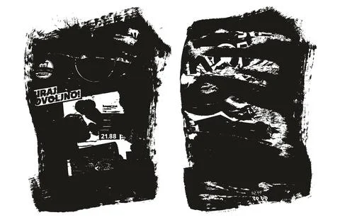 Ripped &amp; Torn Paper Background Grunge Punk Style High Detail Abstract Vector Illustrazione stock