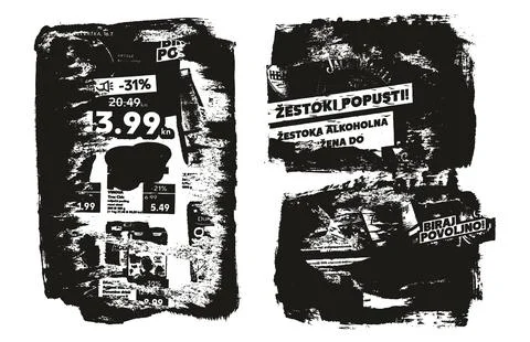 Ripped &amp; Torn Paper Background Grunge Punk Style High Detail Abstract Vector Illustrazione stock