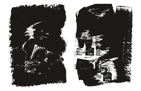 Ripped &amp; Torn Paper Background Grunge Punk Style High Detail Abstract Vector Stock Illustration