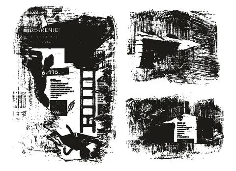 Ripped &amp; Torn Paper Background Mix Grunge Punk Style High Detail Abstract Vector Stock Illustration