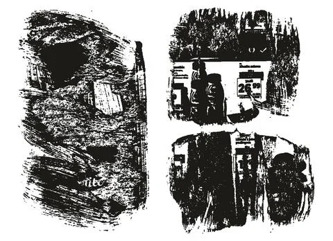 Ripped &amp; Torn Paper Background Mix Grunge Punk Style High Detail Abstract Vector Stock Illustration