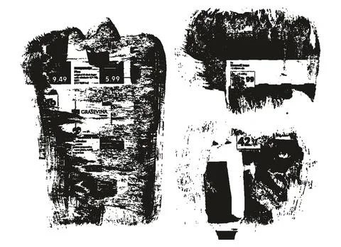 Ripped &amp; Torn Paper Background Mix Grunge Punk Style High Detail Abstract Vector Stock Illustration
