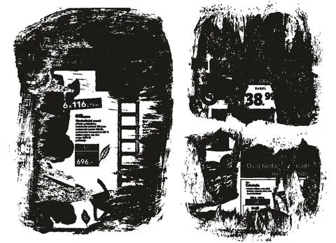Ripped &amp; Torn Paper Background Mix Grunge Punk Style High Detail Abstract Vector Stock Illustration