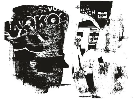 Ripped &amp; Torn Paper Background Mix Grunge Punk Style High Detail Abstract Vector Stock Illustration