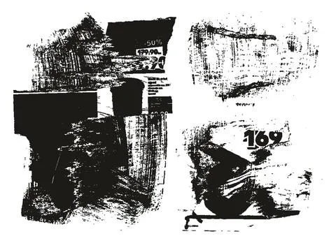 Ripped &amp; Torn Paper Background Mix Grunge Punk Style High Detail Abstract Vector Stock Illustration