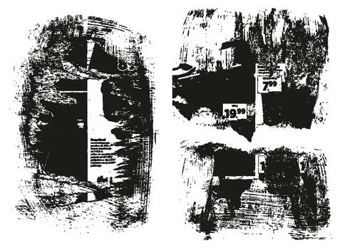Ripped &amp; Torn Paper Background Mix Grunge Punk Style High Detail Abstract Vector Stock Illustration