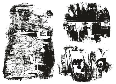 Ripped &amp; Torn Paper Background Mix Grunge Punk Style High Detail Abstract Vector Stock Illustration