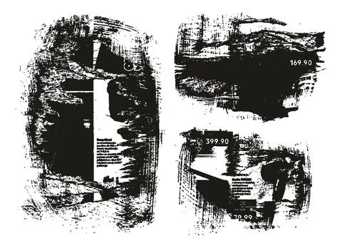 Ripped &amp; Torn Paper Background Mix Grunge Punk Style High Detail Abstract Vector Illustrazione stock