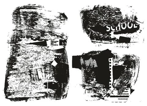 Ripped &amp; Torn Paper Background Mix Grunge Punk Style High Detail Abstract Vector Stock Illustration