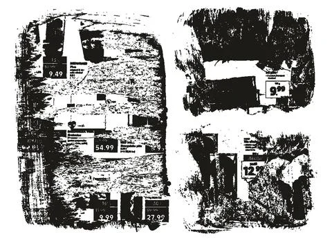 Ripped &amp; Torn Paper Background Mix Grunge Punk Style High Detail Abstract Vector Stock Illustration