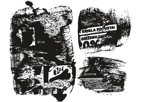 Ripped &amp; Torn Paper Background Mix Grunge Punk Style High Detail Abstract Vector Stock Illustration