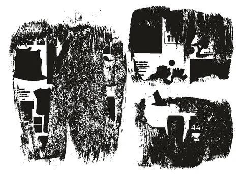 Ripped &amp; Torn Paper Background Mix Grunge Punk Style High Detail Abstract Vector Stock Illustration