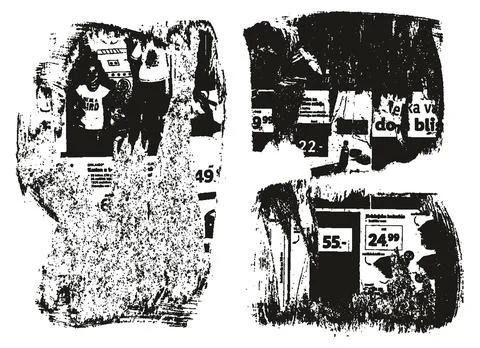 Ripped &amp; Torn Paper Background Mix Grunge Punk Style High Detail Abstract Vector Stock Illustration