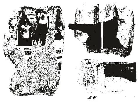 Ripped &amp; Torn Paper Background Mix Grunge Punk Style High Detail Abstract Vector Illustrazione stock