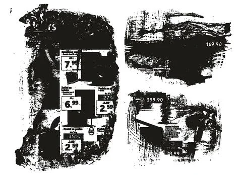 Ripped &amp; Torn Paper Background Mix Grunge Punk Style High Detail Abstract Vector Illustrazione stock