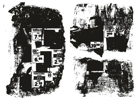 Ripped &amp; Torn Paper Background Mix Grunge Punk Style High Detail Abstract Vector Illustrazione stock