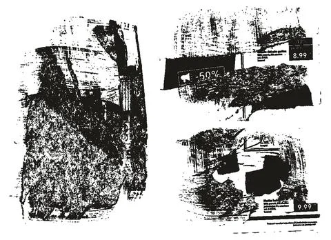 Ripped &amp; Torn Paper Background Mix Grunge Punk Style High Detail Abstract Vector Stock Illustration