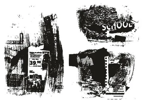 Ripped &amp; Torn Paper Background Mix Grunge Punk Style High Detail Abstract Vector Stock Illustration