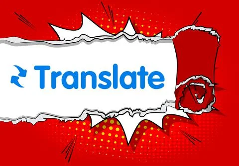 Ripped torn posters grunge texture background with the text Translate. Paper  Illustrazione stock