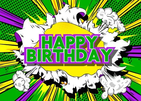 Ripped torn posters grunge texture background with the text Happy Birthday. P Ilustración de archivo