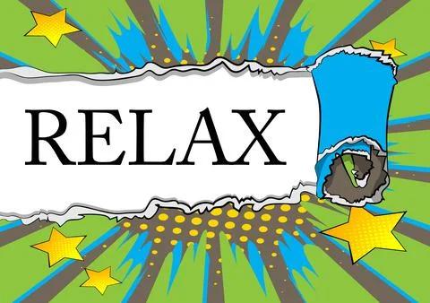 Ripped torn posters grunge texture background with the text Relax. Paper back Illustrazione stock