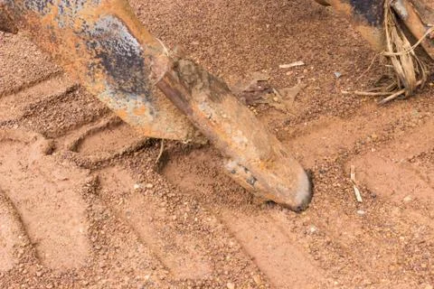 Ripper of tracks sugarcane harvester. Stock Photos
