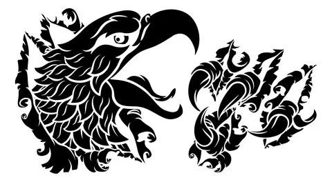 Ripping Tearing Bald Eagle Hawk Head Claw Talons Stock Illustration