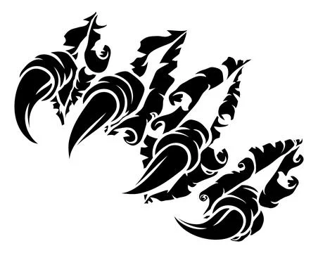 Ripping Tearing Monster Dinosaur Eagle Claw Talons Stock Illustration