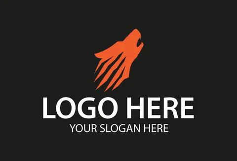 Ripping Wolf Head Claws Logo Design	 Illustrazione stock