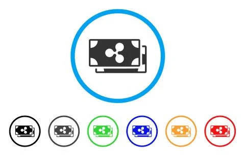 Ripple Banknotes Rounded Icon Stock Illustration
