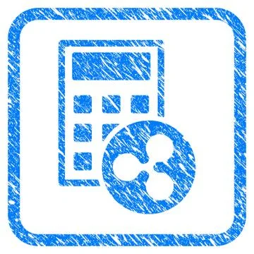 Ripple Calculator Framed Stamp Illustrazione stock