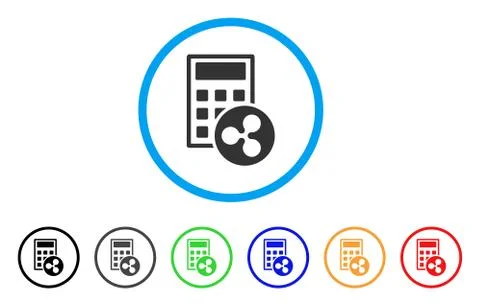 Ripple Calculator Rounded Icon Illustrazione stock