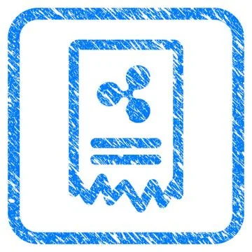 Ripple Cheque Framed Stamp Stock Illustration