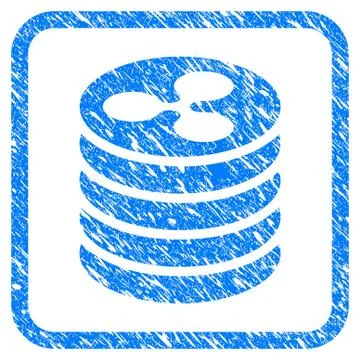 Ripple Coin Stack Framed Stamp イラスト素材