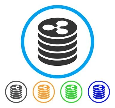 Ripple Coin Stack Rounded Icon イラスト素材