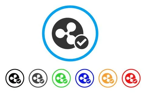 Ripple Coin Valid Rounded Icon Stock Illustration