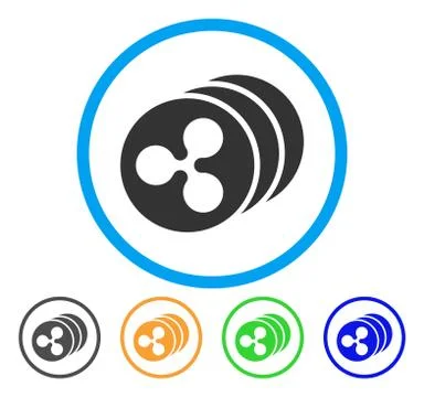Ripple Coins Rounded Icon Stock Illustration