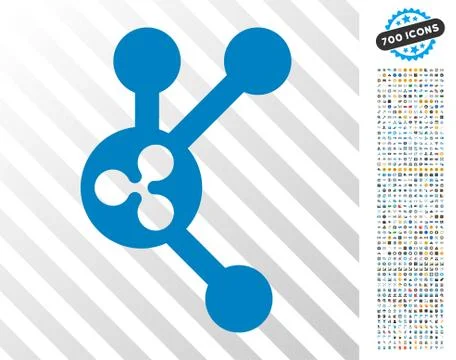 Ripple Connect Nodes Flat Icon with Bonus Illustrazione stock