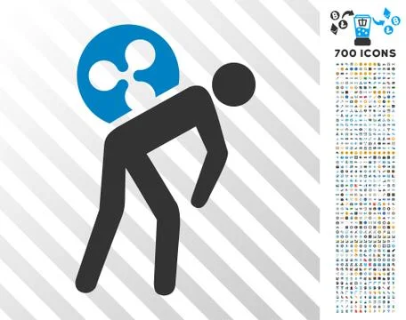 Ripple Courier Flat Icon with Bonus Stock Illustration