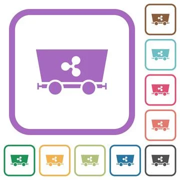Ripple criptocurrency mining simple icons Stock-Illustration